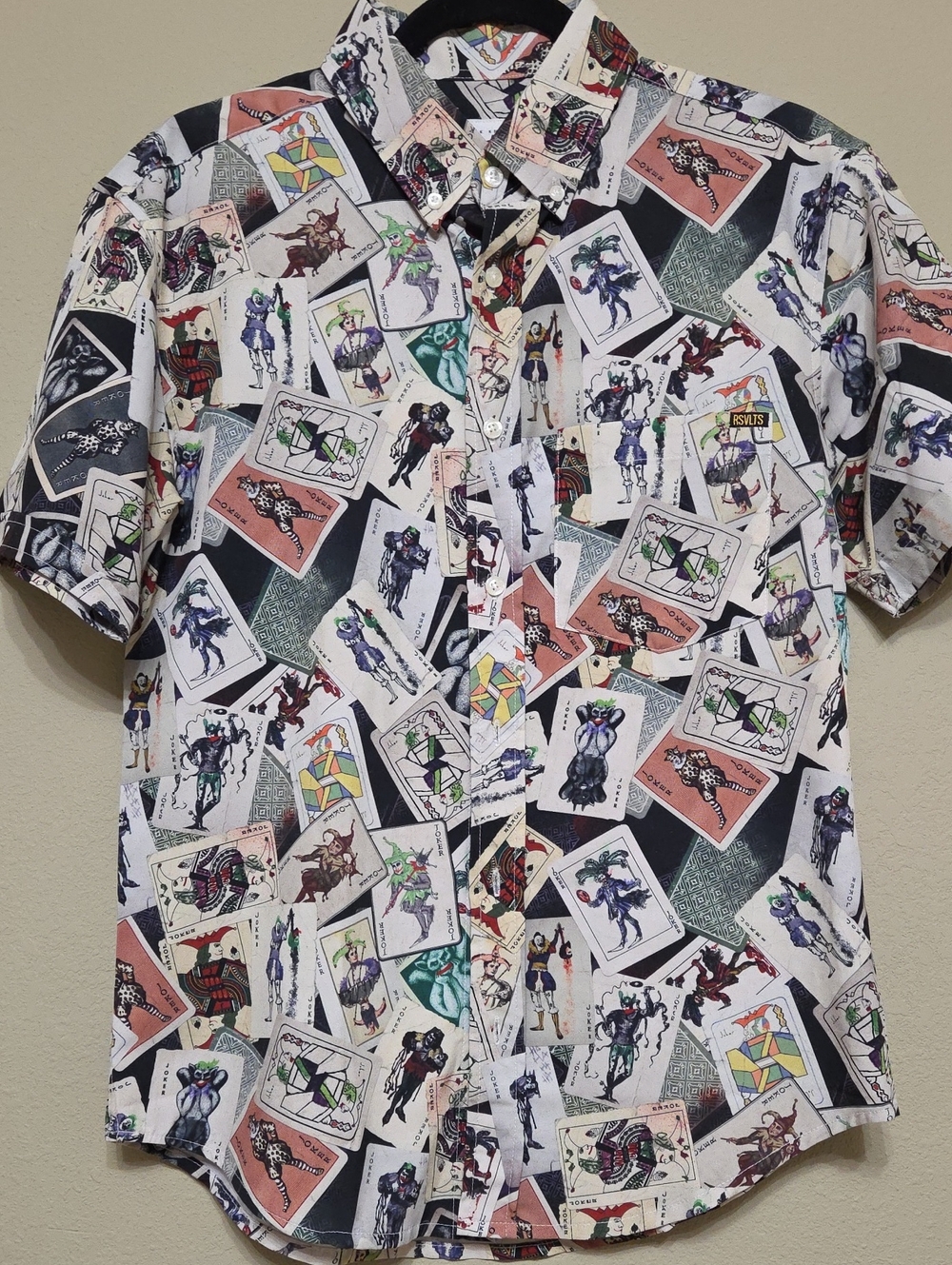 RSVLTS DC Comics Batman "Calling Card" The Joker KUNUFLEX Short Sleeve Shirt.